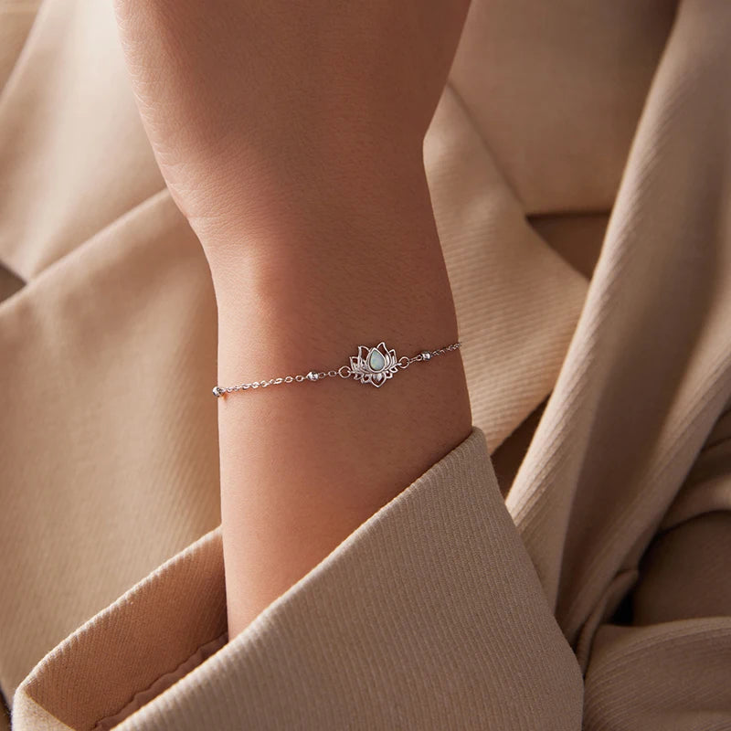 Bracelet Fleur de Lotus en Argent 925