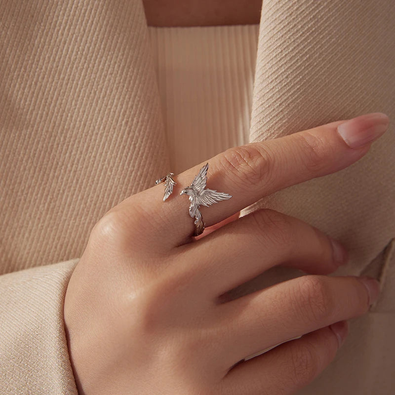 Bague Ajustable Phénix en Argent 925