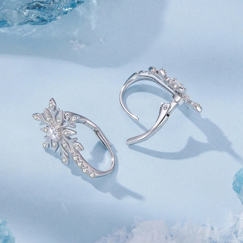 Créoles Fleur de Givre en Argent 925