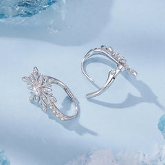 Créoles Fleur de Givre en Argent 925