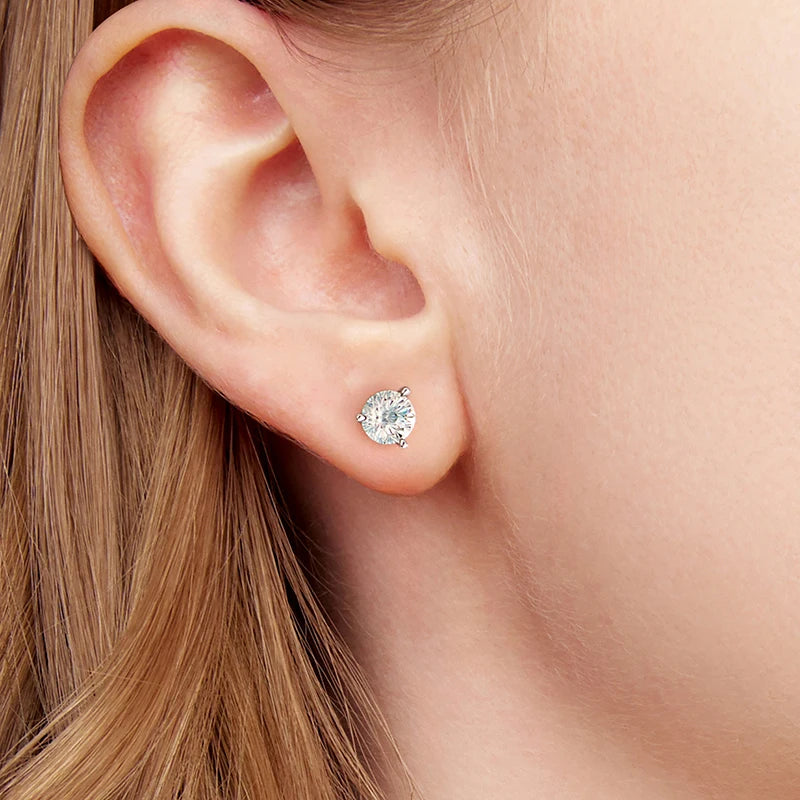 Boucles d'Oreilles Puces Pierre Feu d'Artifice en Argent 925