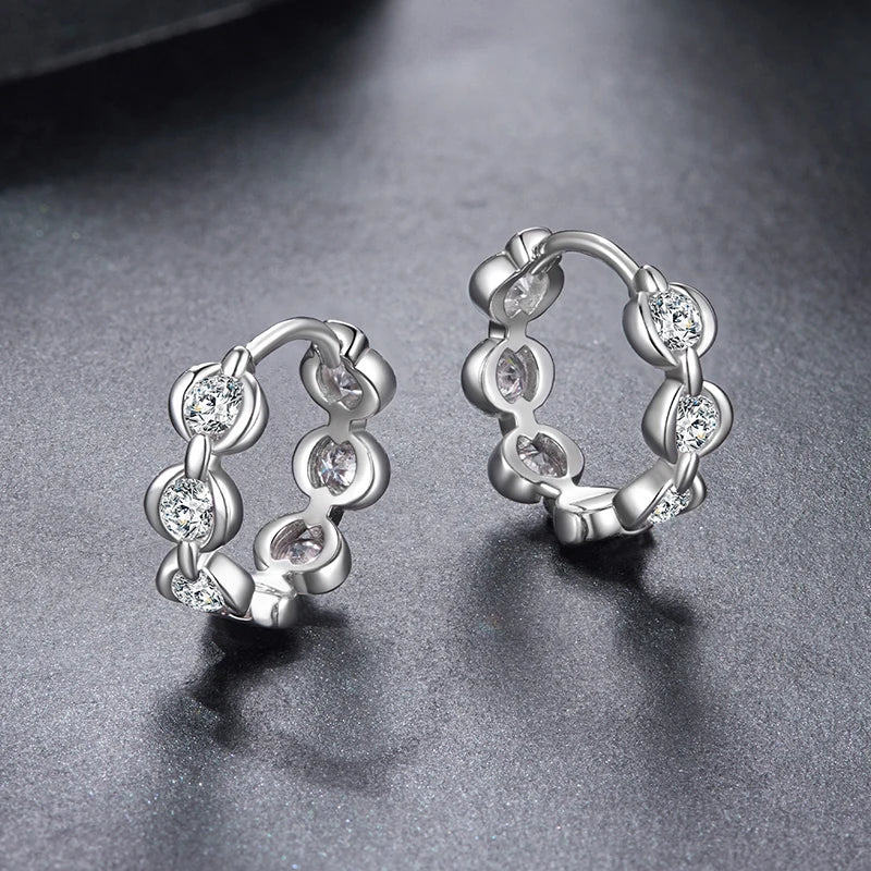 Créoles Chaîne Moissanite en Argent 925 avec Certificat