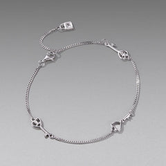 Bracelet à Breloque Clé en Argent 925