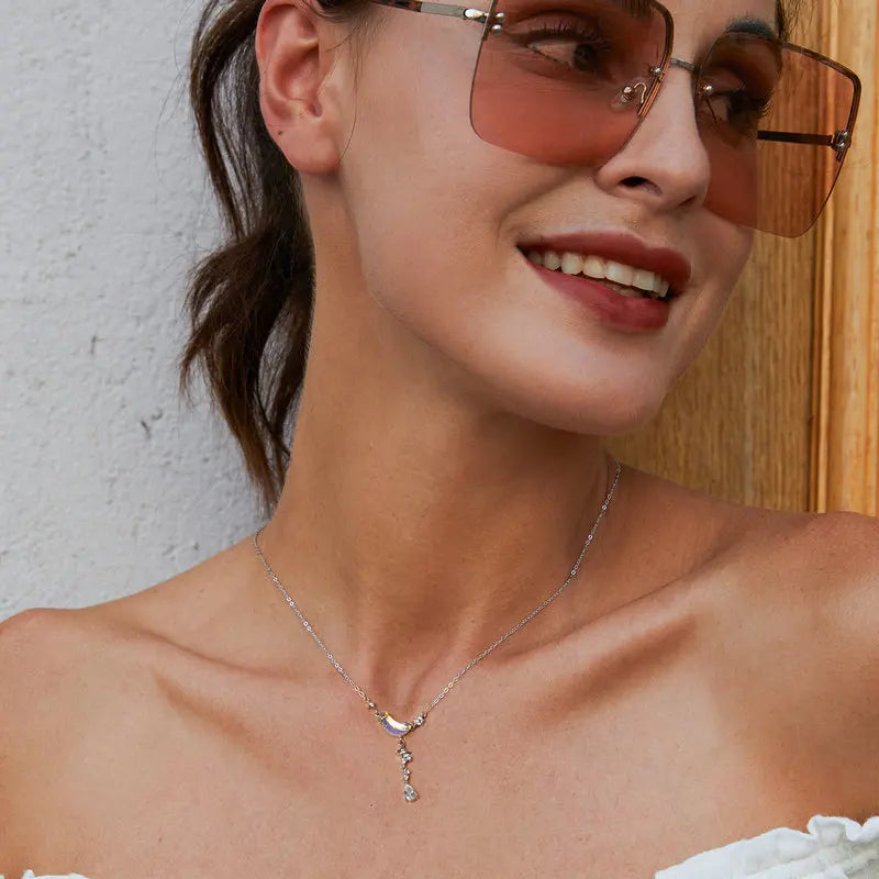 Collier Lune et Galaxie en Argent 925