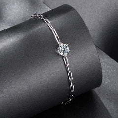 Bracelet Moissanite Étincelant en Argent 925 avec Certificat