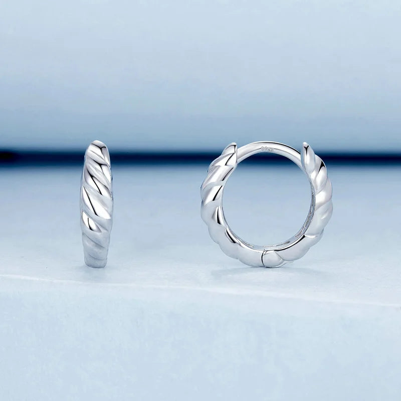 Créoles Tressées Métalliques en Argent 925
