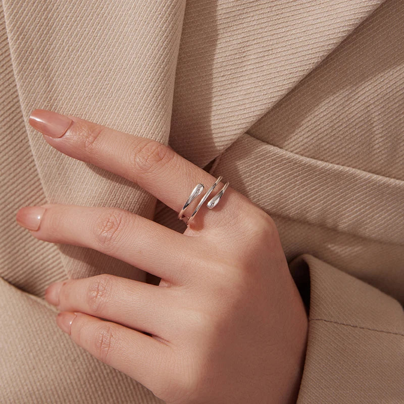 Bague Minimaliste Multi-Rangs en Argent 925