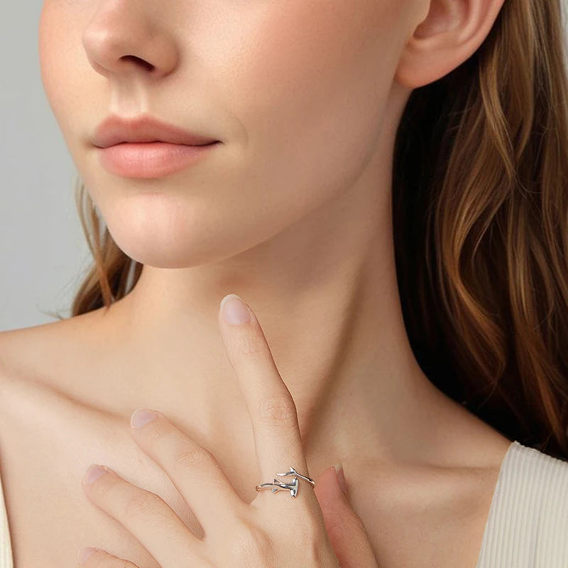 Bague Ajustable Requin-Marteau en Argent 925