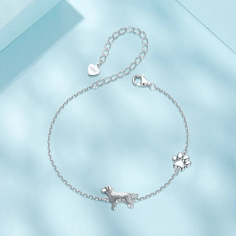 Bracelet Chien Golden Retriever en Argent 925
