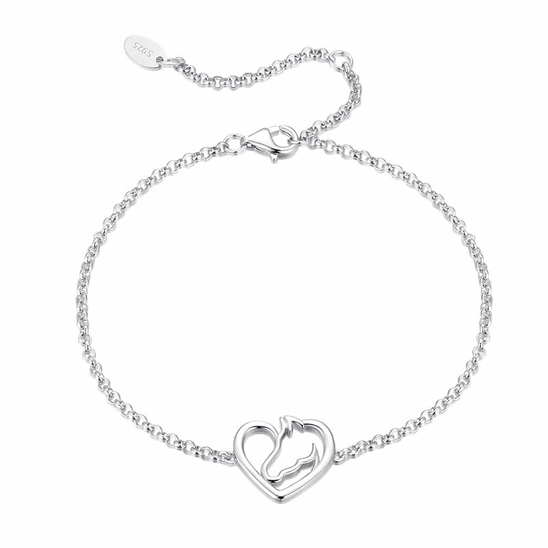 Bracelet à Breloque Cheval en Argent 925