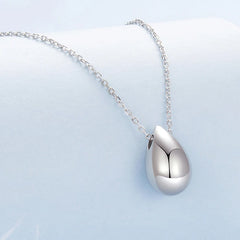 Collier Pendentif Goutte Métallique en Argent 925