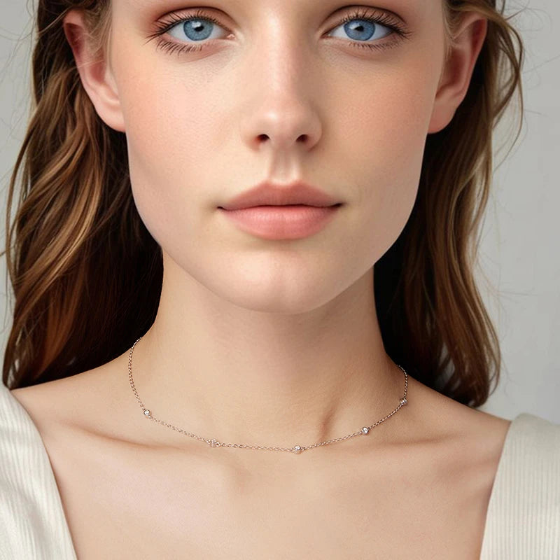 Collier Ras-de-Cou en Argent 925 avec Certificat