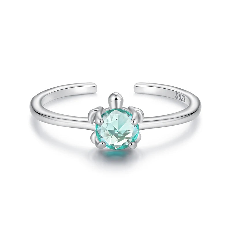 Bague Ajustable Tortue de Mer en Argent 925