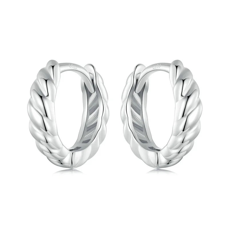 Créoles Tressées Métalliques en Argent 925