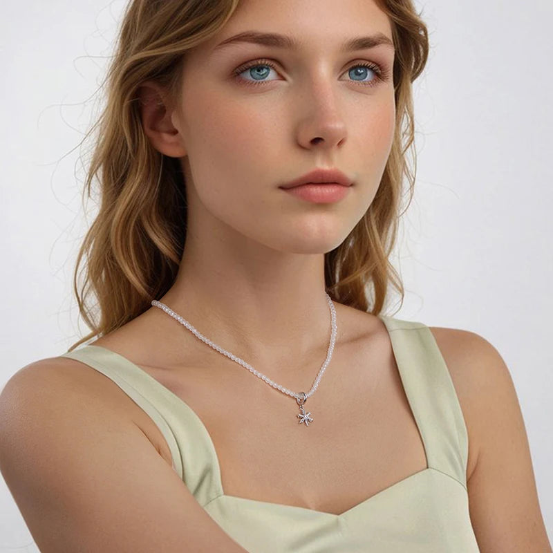 Collier Pendentif Fleur de Givre en Argent 925