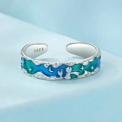 Bague Ajustable Petit Prince et Renard en Argent 925