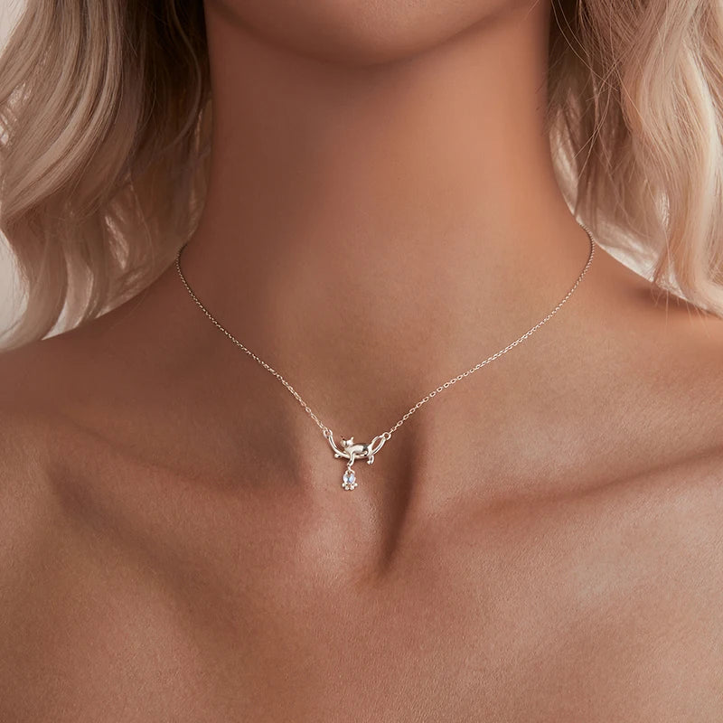 Collier Pendentif Chat en Argent 925