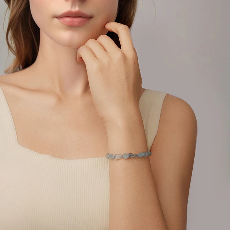 Bracelet Cristal Bleu en Argent 925