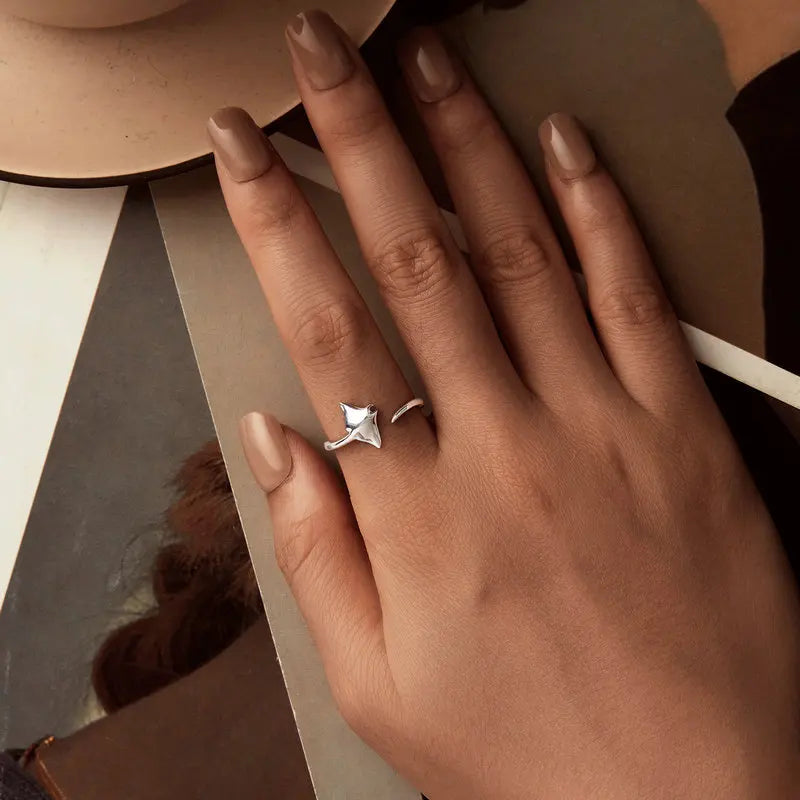 Bague Ajustable Raie en Argent 925