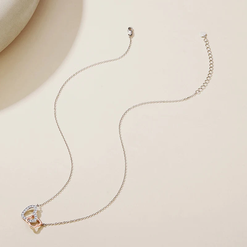 Collier Pendentif Cœur Porte-Bonheur en Argent 925