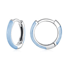 Créoles Anneau Bleu en Argent 925