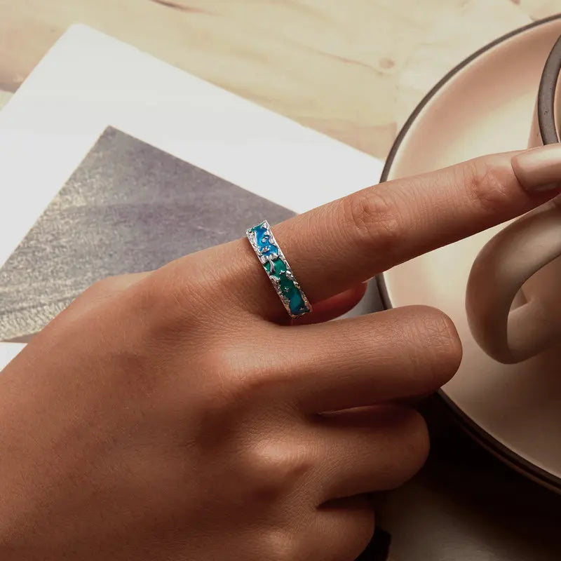 Bague Ajustable Petit Prince et Renard en Argent 925