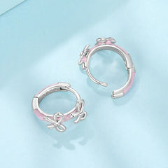 Créoles Nœud Rose en Argent 925