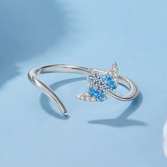 Bague Ajustable Raie en Argent 925