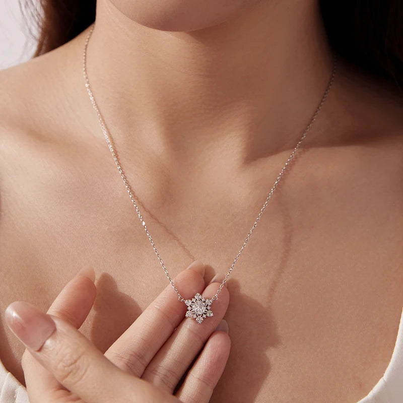 Collier Pendentif Fleur de Givre en Argent 925