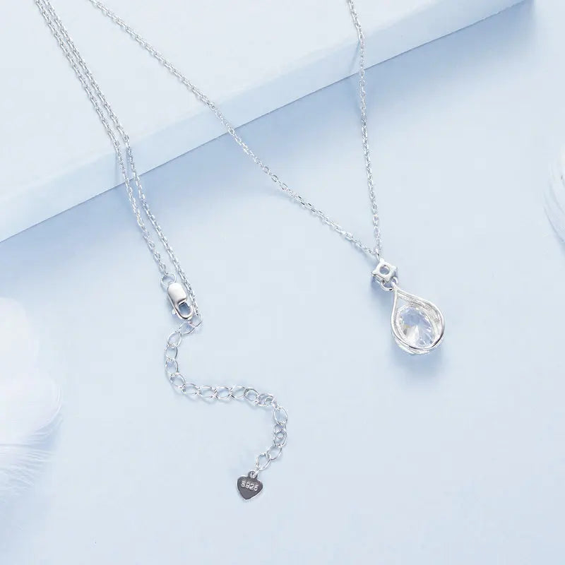 Collier Pendentif Goutte en Argent 925