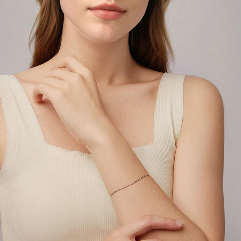 Bracelet Chaîne Scintillante de Luxe en Argent 925