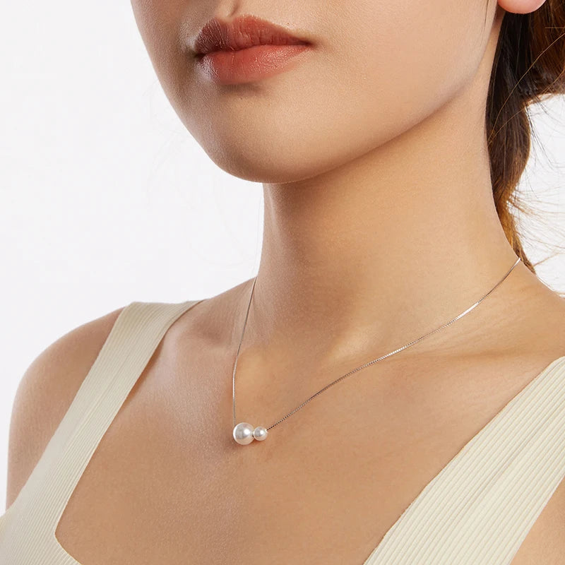 Collier Ras-de-Cou Perles de Coquillage en Argent 925