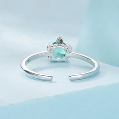 Bague Ajustable Tortue de Mer en Argent 925