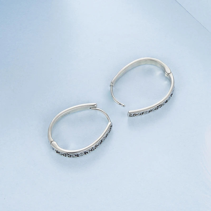 Créoles Motif Vintage en Argent 925