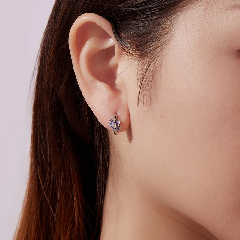 Créoles Fleur d'Iris en Argent 925