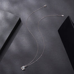 Collier Cœur Ailé Moissanite 0,5ct en Argent 925 avec Certificat