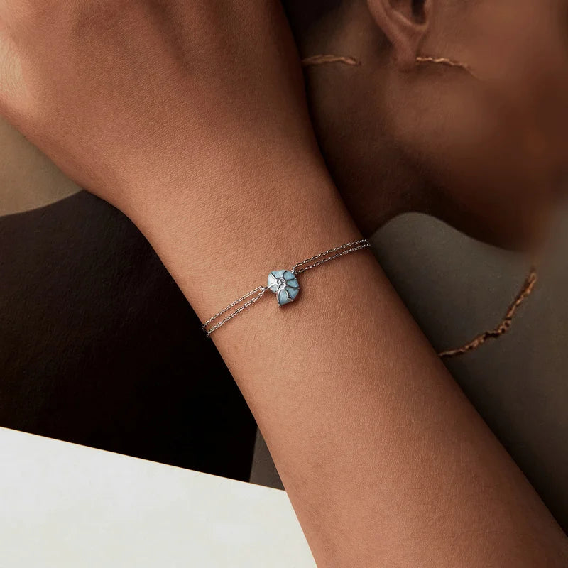 Bracelet Conque Bleue en Argent 925