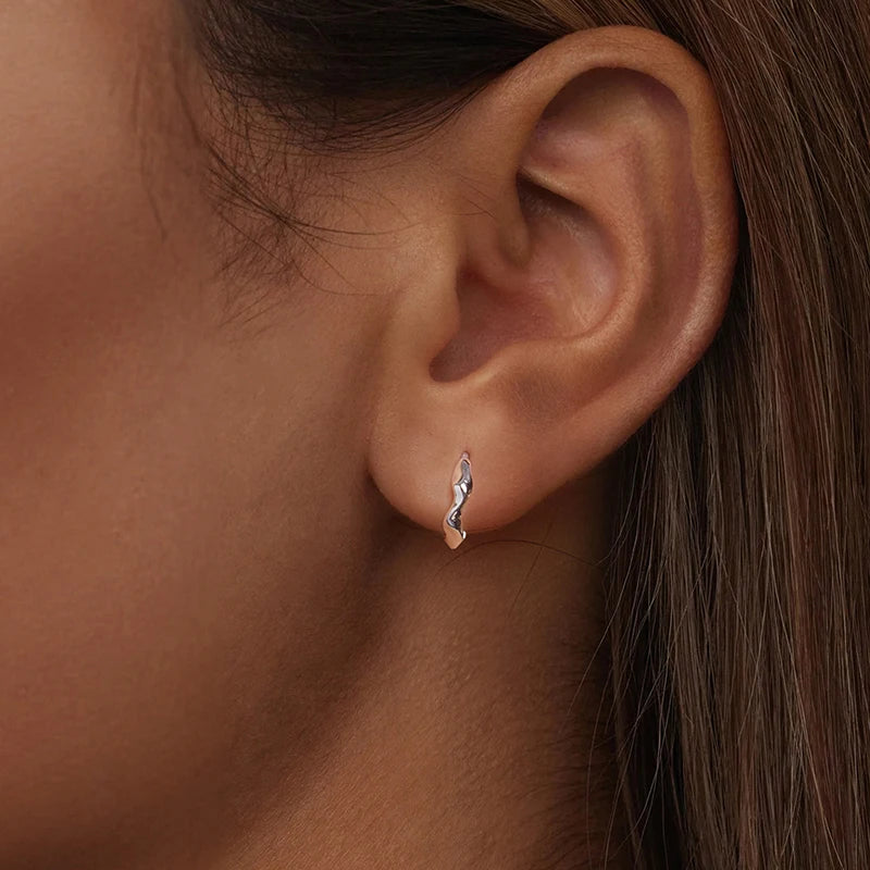 Créoles Motif Vague en Argent 925