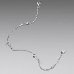 Bracelet à Breloque Clé en Argent 925