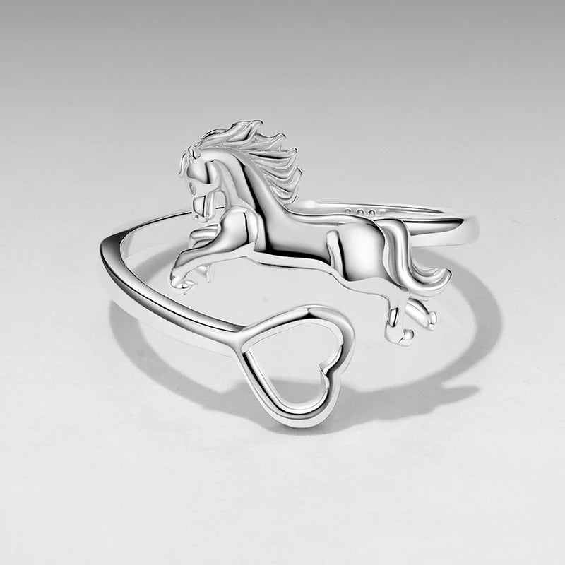 Bague Ajustable Cheval en Argent 925