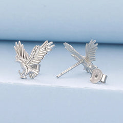 Boucles d'Oreilles Puces Aigle en Argent 925