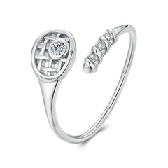 Bague Ajustable Nœud Tennis en Argent 925