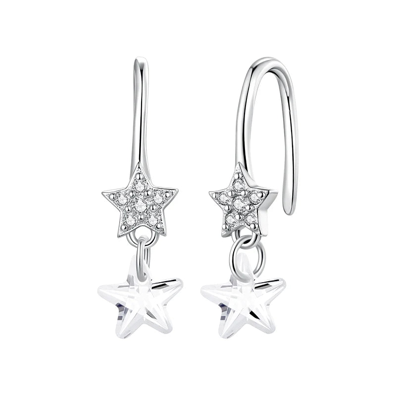 Boucles d'Oreilles Étoile en Argent 925