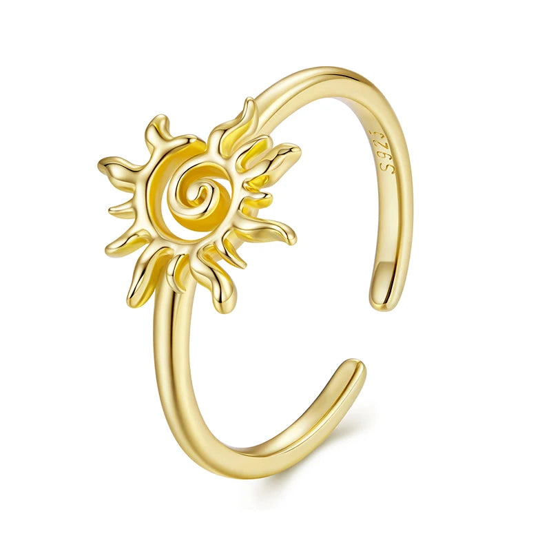 Bague Ajustable Soleil en Argent 925