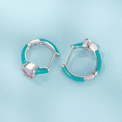 Créoles Cœur Rose en Argent 925