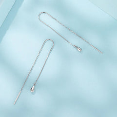 Boucles d'Oreilles Pendantes Goutte à Pampille en Argent 925