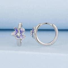 Créoles Fleur d'Iris en Argent 925