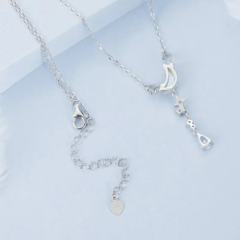 Collier Lune et Galaxie en Argent 925
