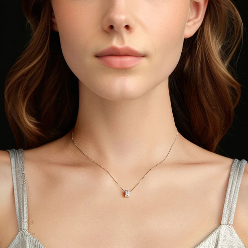 Collier Ras-de-Cou Moissanite Porte-Bonheur en Argent 925 avec Certificat