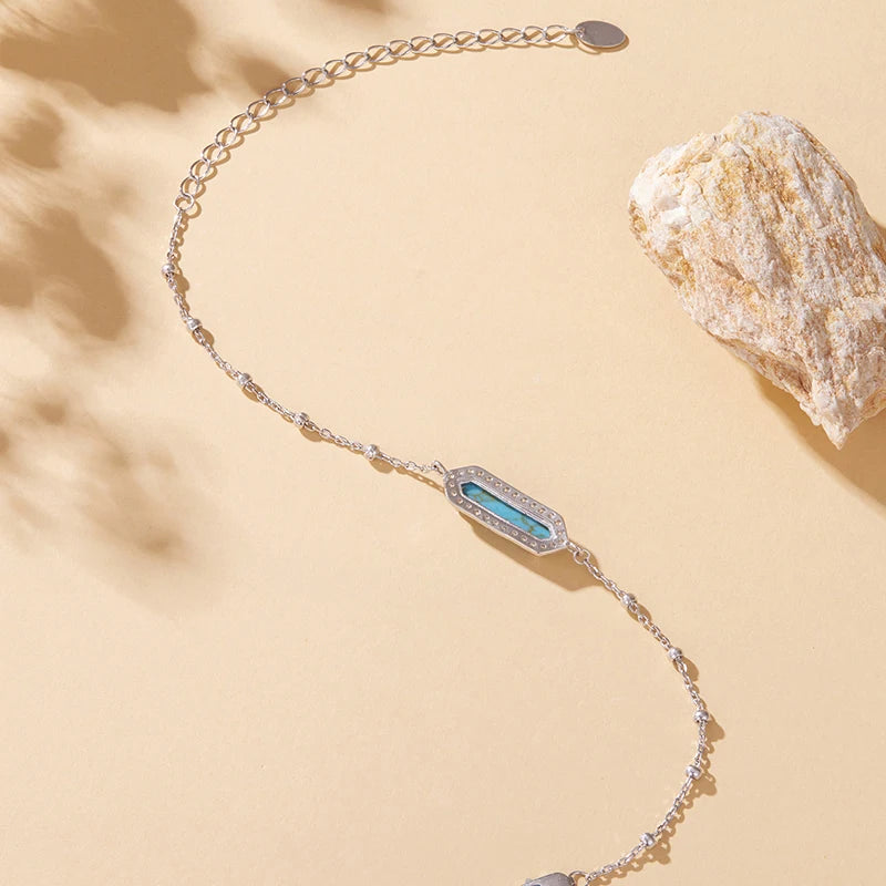 Bracelet Turquoise Minimaliste en Argent 925